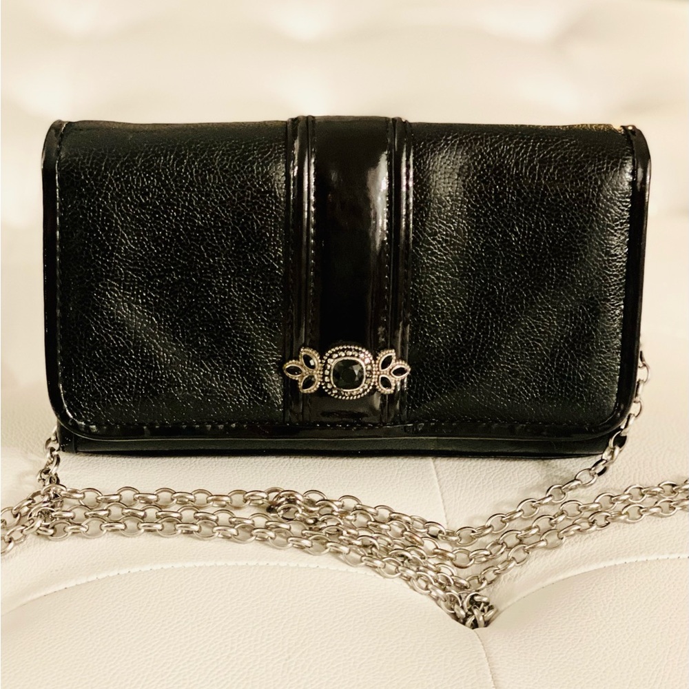 Brighton Crossbody Wallet Purse Clutch Patent Leather Vintage Bright Sparks